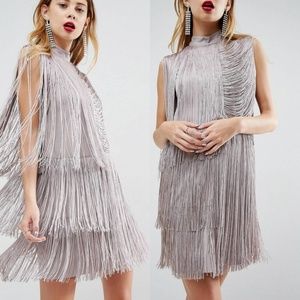 ASOS Fringe Shift Mini Dress Sz 6